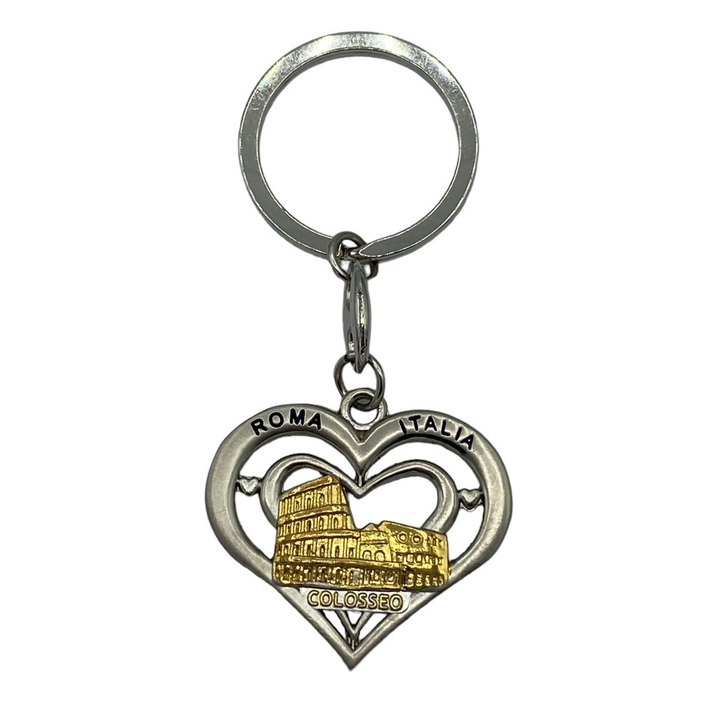 Roma Italia Collosseo Gold & Silver Collectible Travel Keychain
